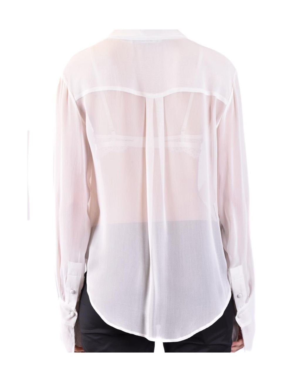 Philosophy Di Lorenzo Serafini White Raw-Edge Long-Sleeved Buttoned Shirt