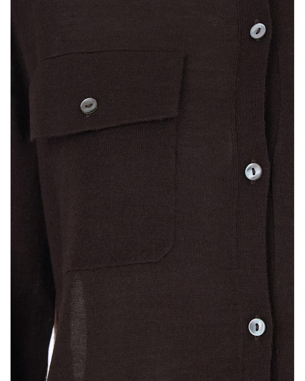 P.A.R.O.S.H. Black Sweater With Polo Shirt Style Collar And Front Button Closure