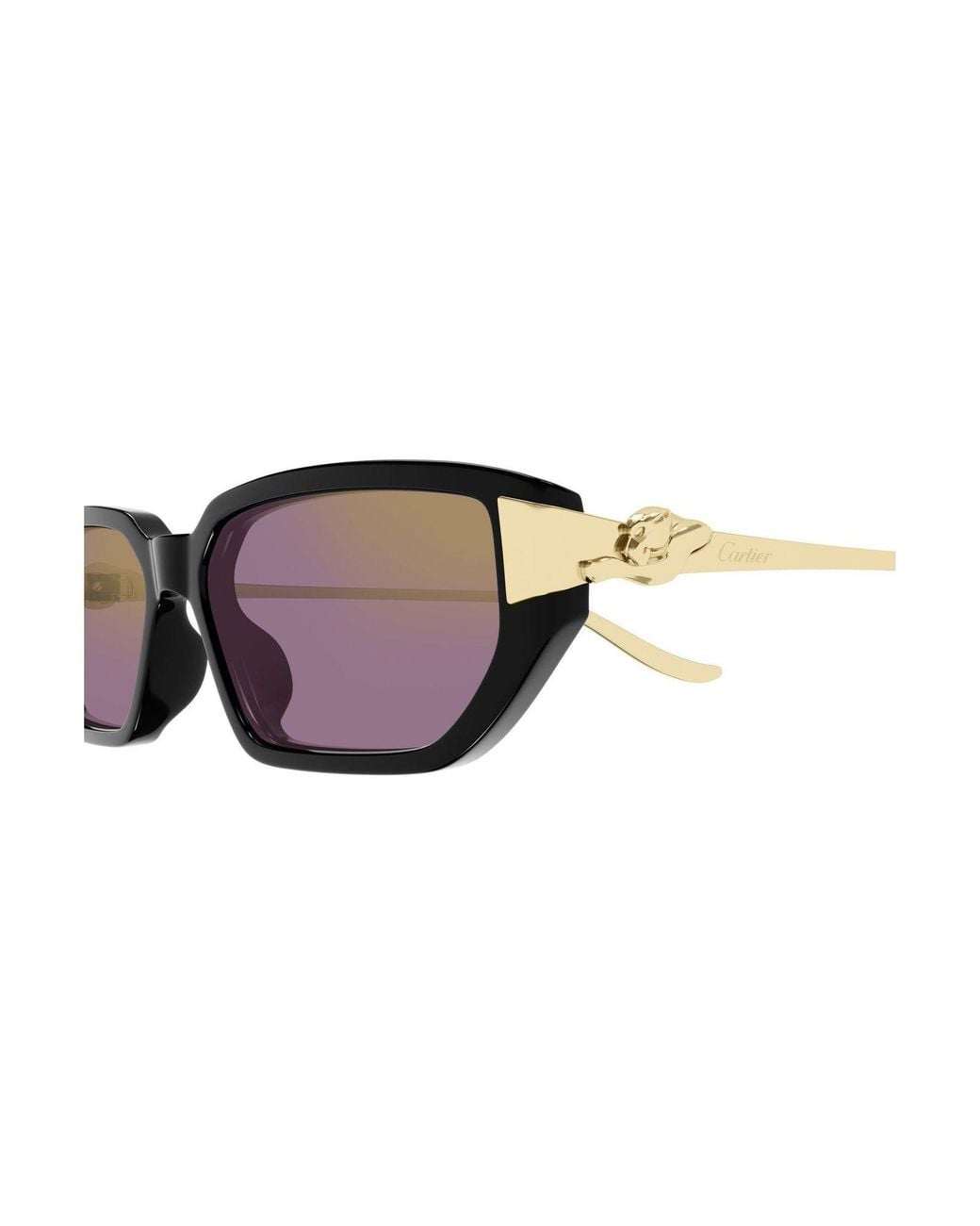 Cartier White Geometric Frame Sunglasses