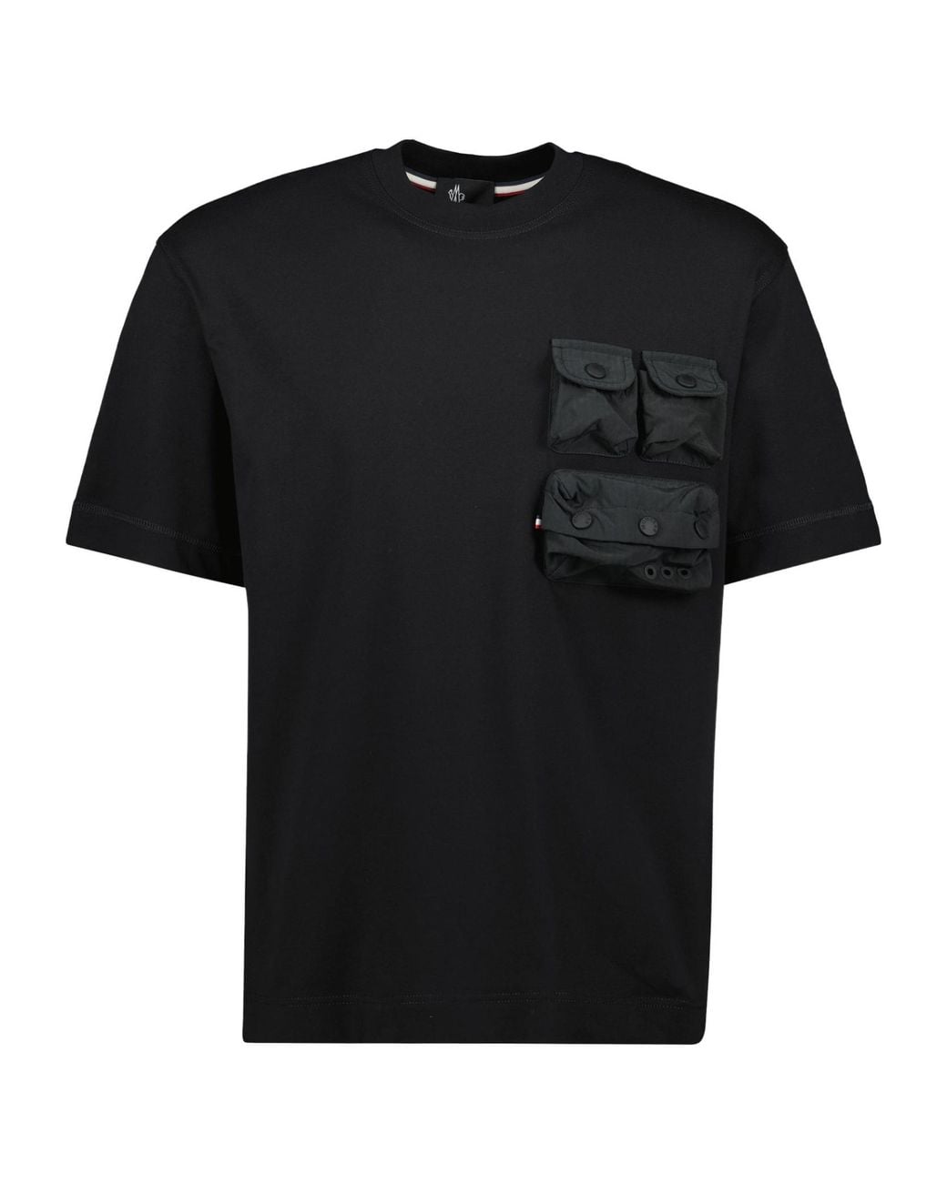 Moncler Black Grenoble Pocket Detailed T-Shirt for men