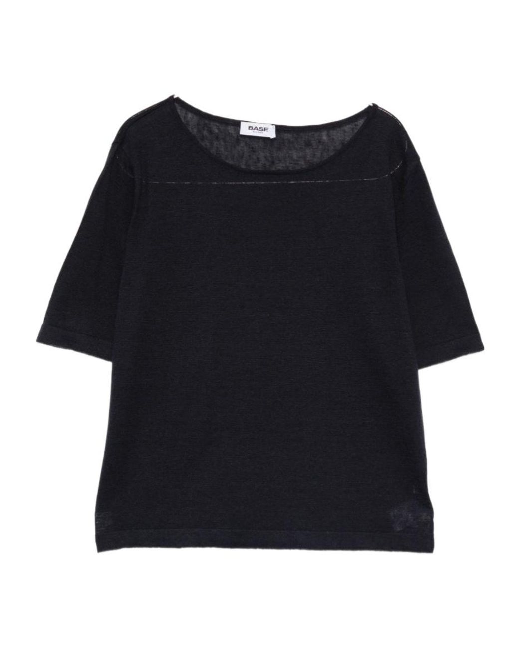 Baserange Black Crew-Neck T-Shirt