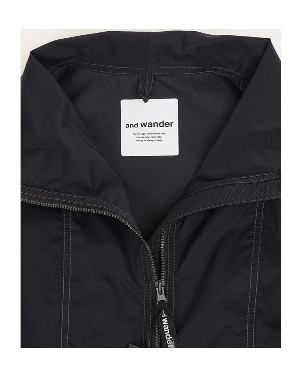 And Wander Black Pertex Windproof Vest for men