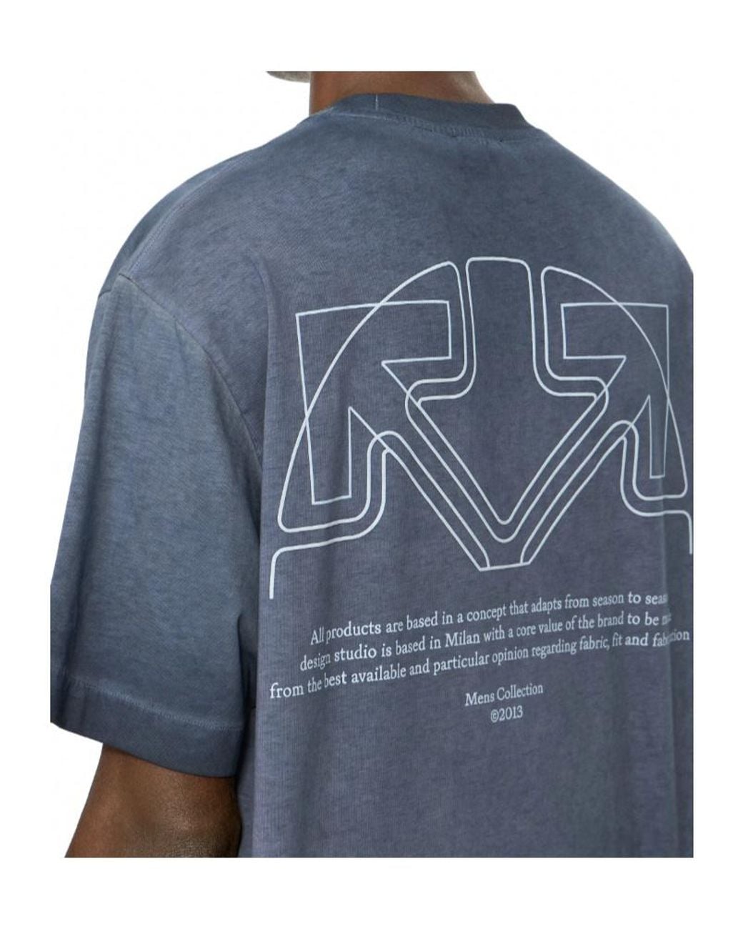 Off-White c/o Virgil Abloh Blue Half Arrow Skate Crewneck T-Shirt for men