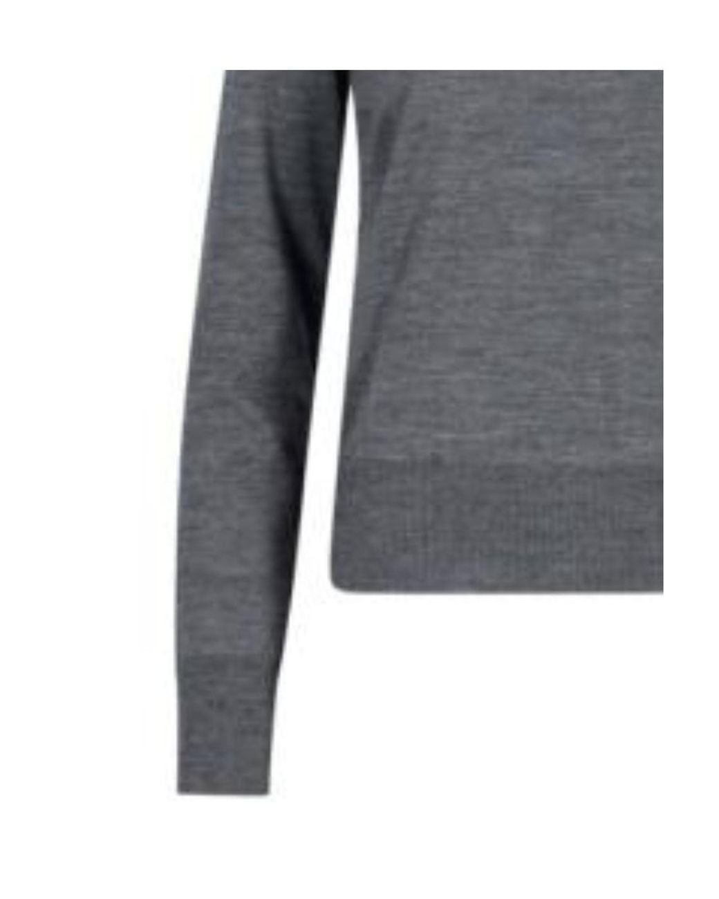 Thom Browne Gray 4-Bar Ribbed Crewneck Jumper