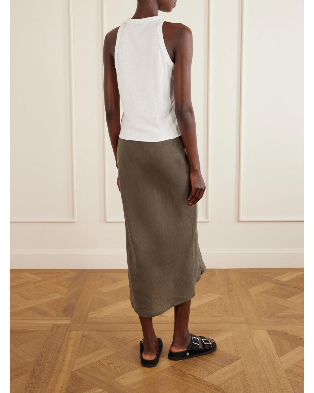 James Perse White Soft Cotton Sleeveless Vest