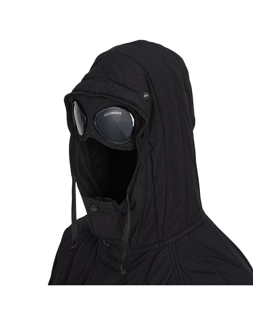 C P Company Black Gd Liner Padded Goggle Jacket for men