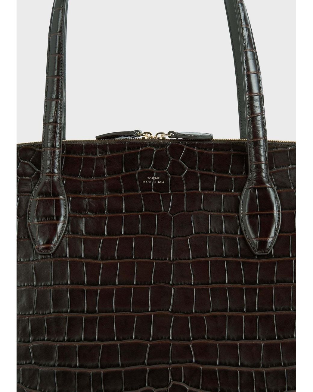 Totême  Black Totême Embossed Zip-Up Tote Bag
