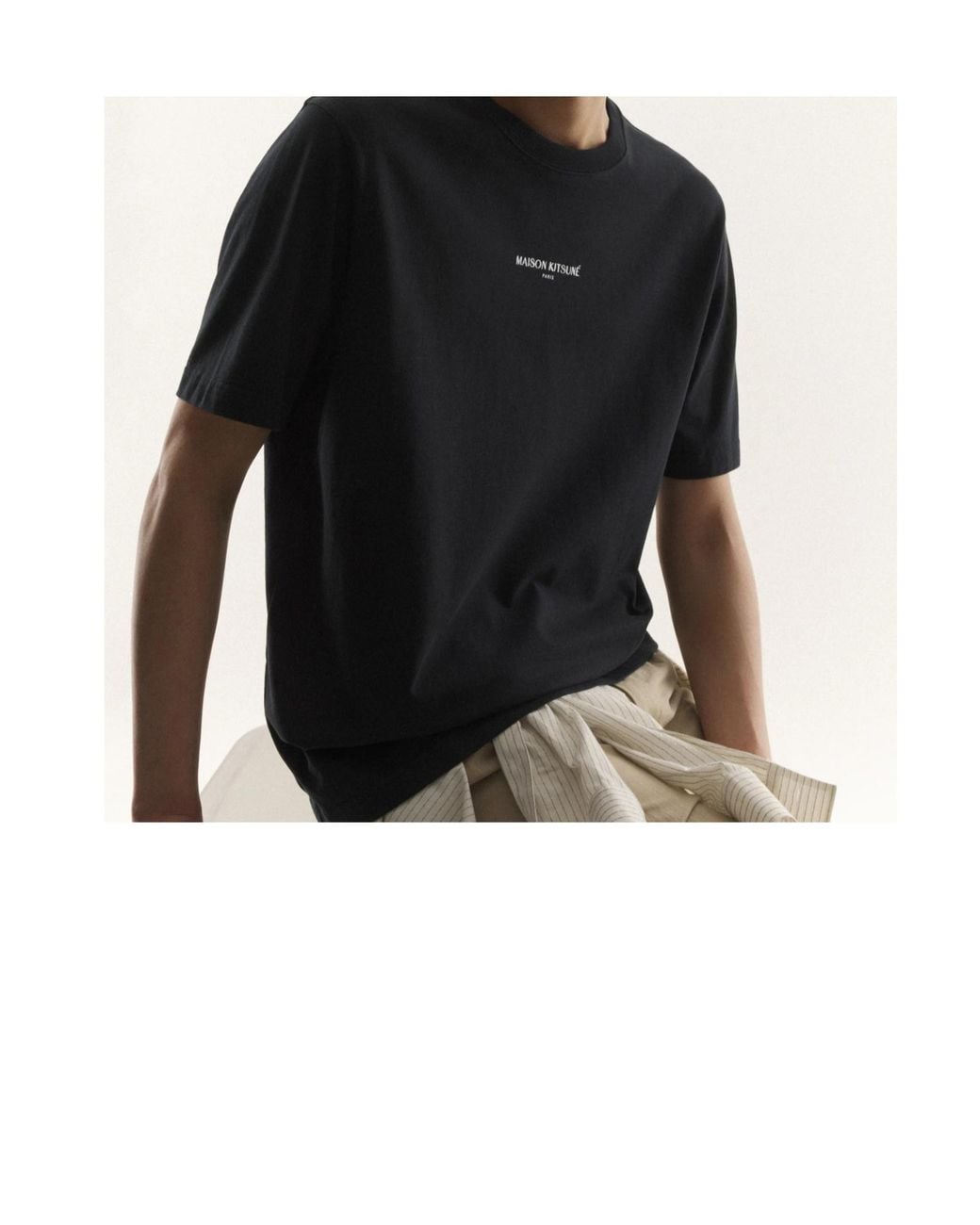 Maison Kitsuné Black Maison Kitsuné Paris Logo T-Shirt for men