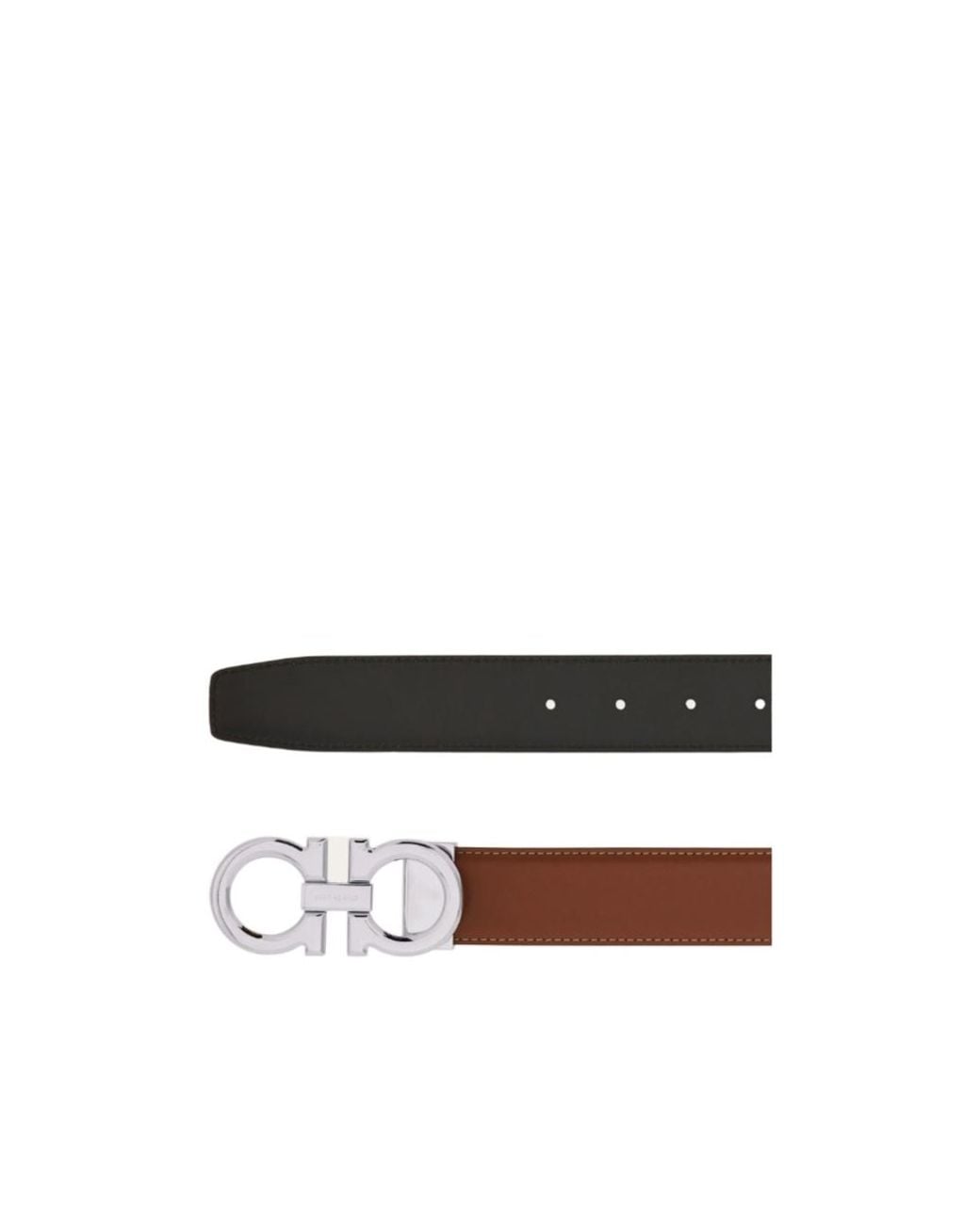 Ferragamo White Ferragamo Reversible Gancini Buckle Belt for men