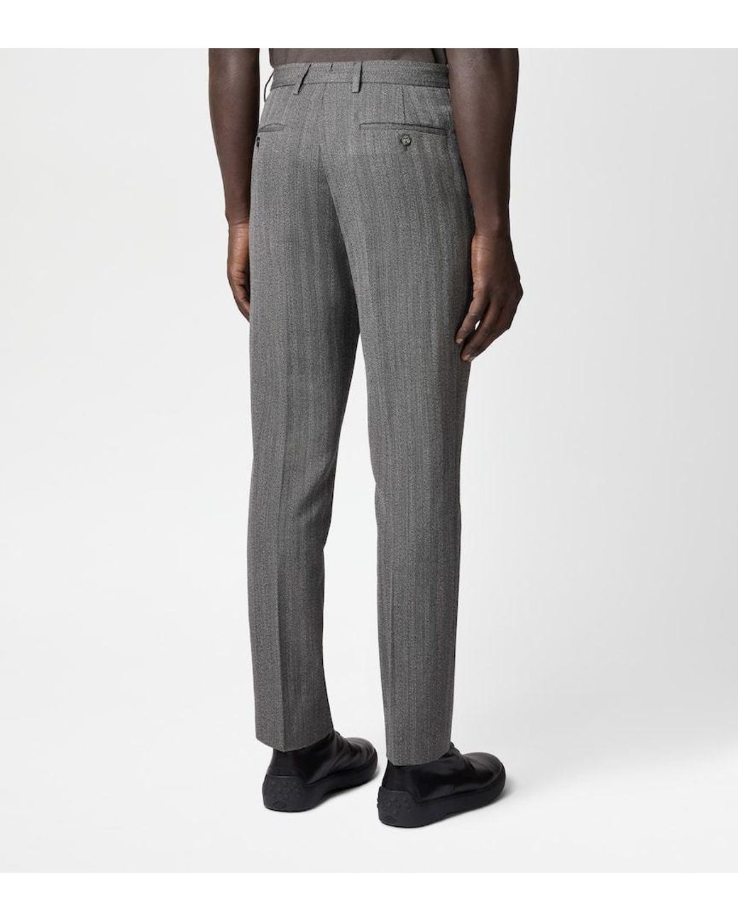 Tod's Gray Creased Straight-Leg Trousers for men