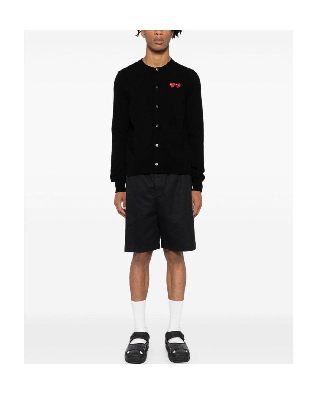 COMME DES GARÇONS PLAY Black Comme Des Garçons Play Crewneck Knitted Cardigan