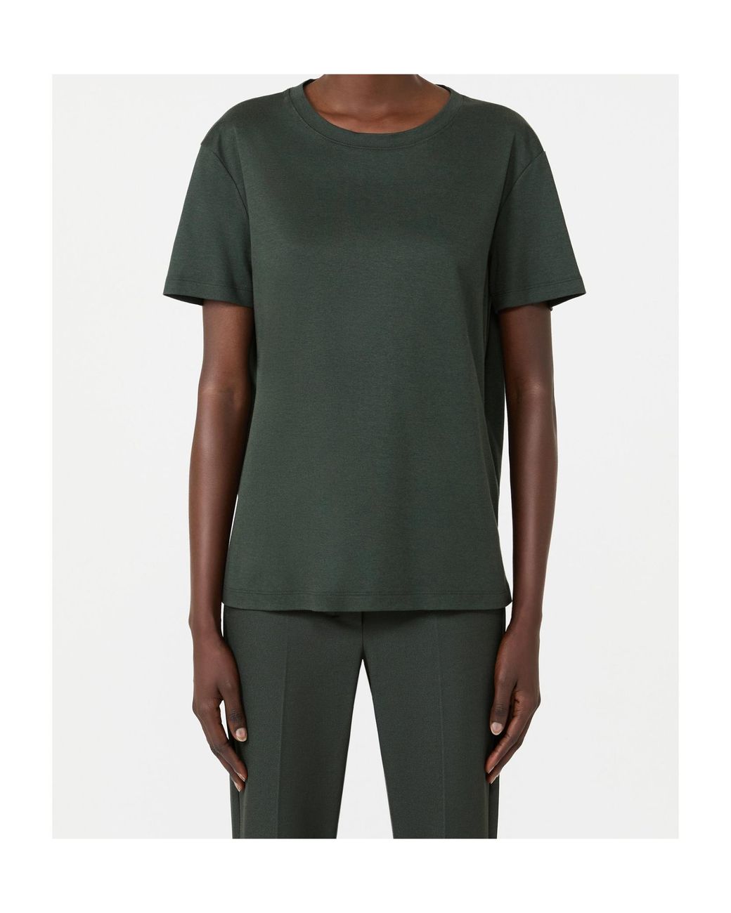 Max Mara Green Smmsegale Crewneck Jersey T-Shirt