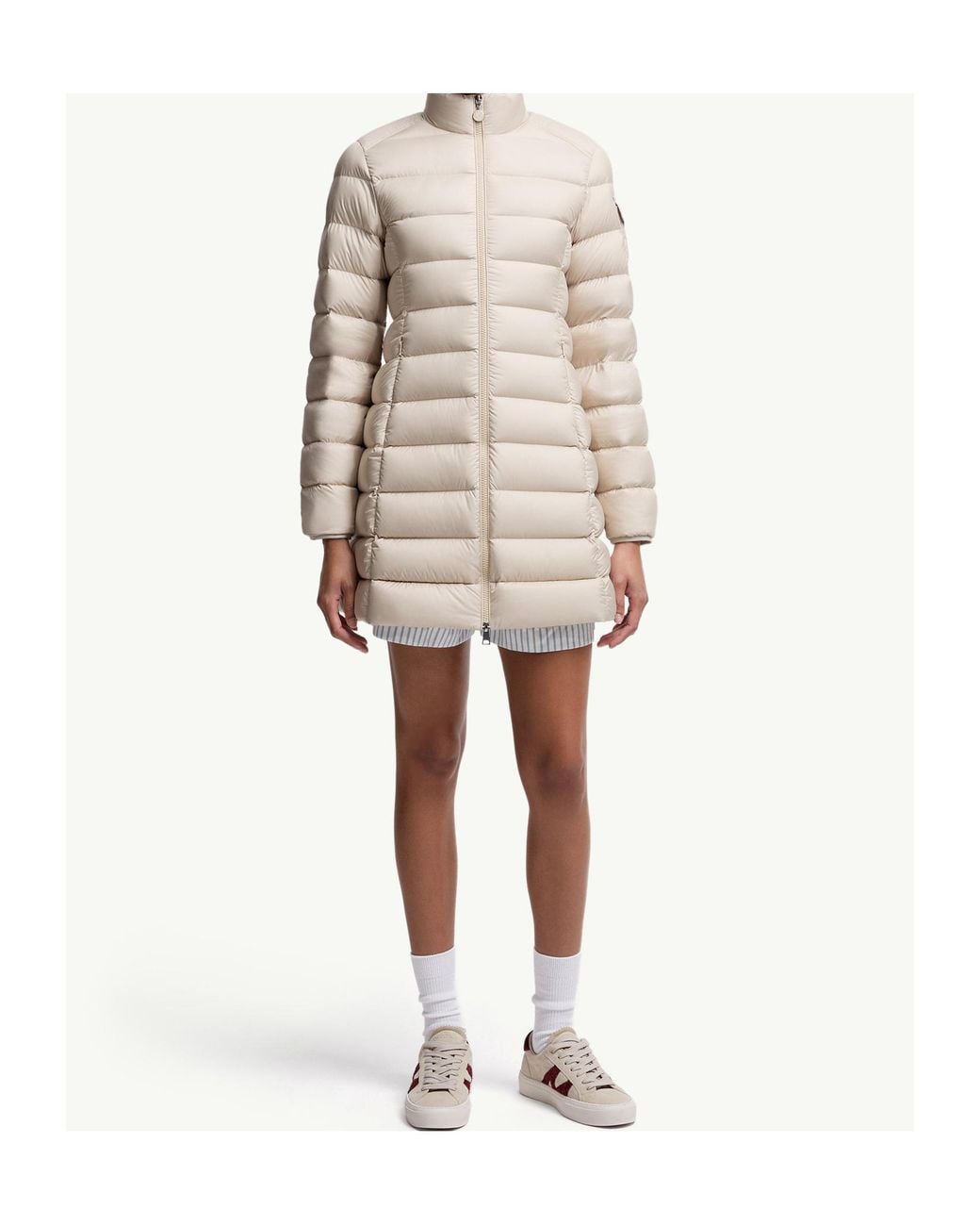 Moncler White Igesse Mid-Length Padded Jacket