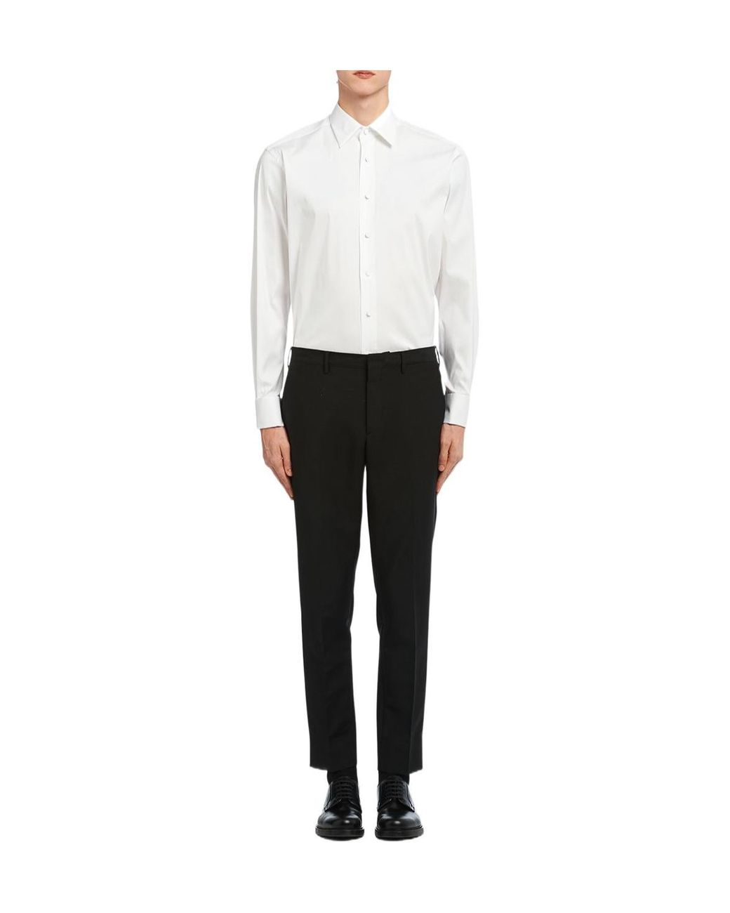 Prada White Buttoned Long-Sleeved Shirt for men