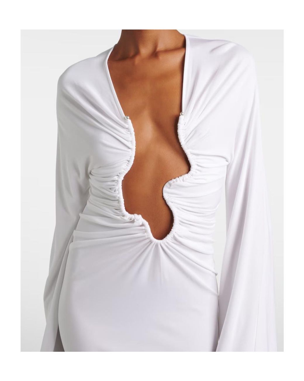 Christopher Esber White Salacia Ruched Maxi Dress