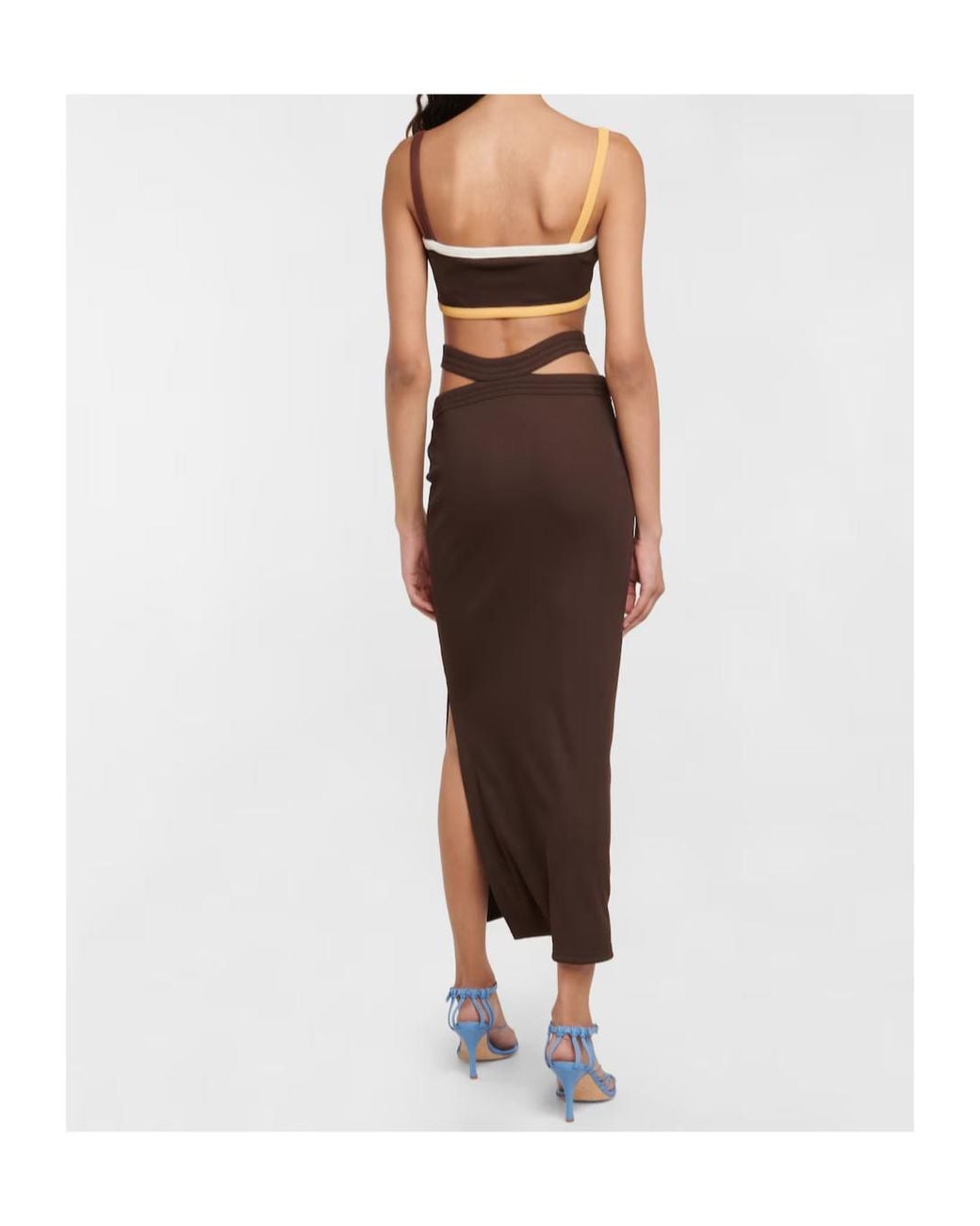 Christopher Esber Black Hollow-Out Design Midi Skirt