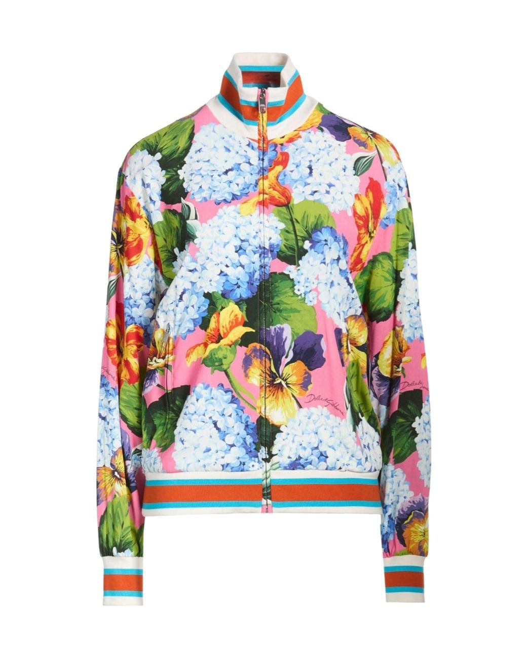 Dolce & Gabbana White Floral Print Casual Jacket