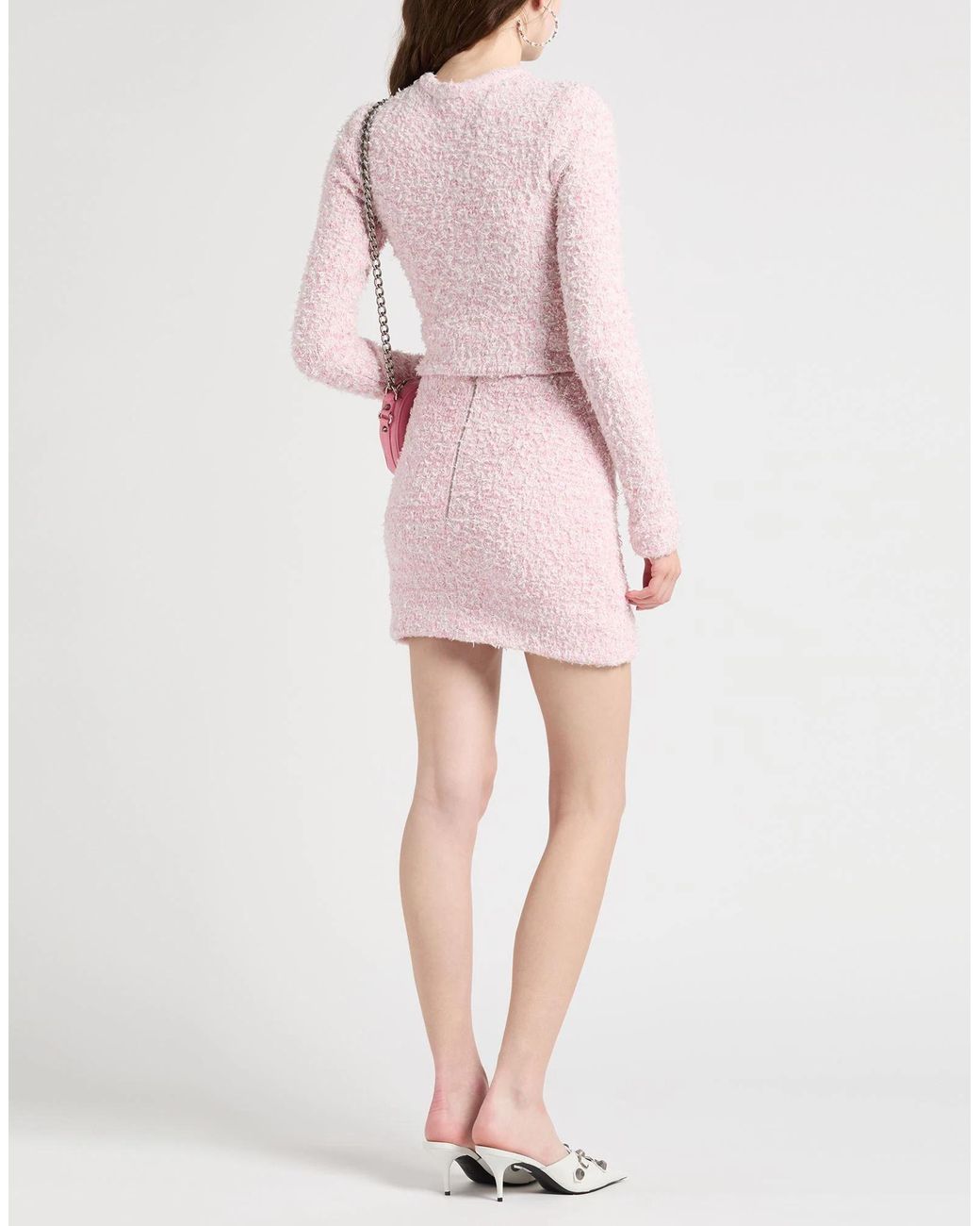 Balenciaga Pink Fashionable And Simple Tweed Coat