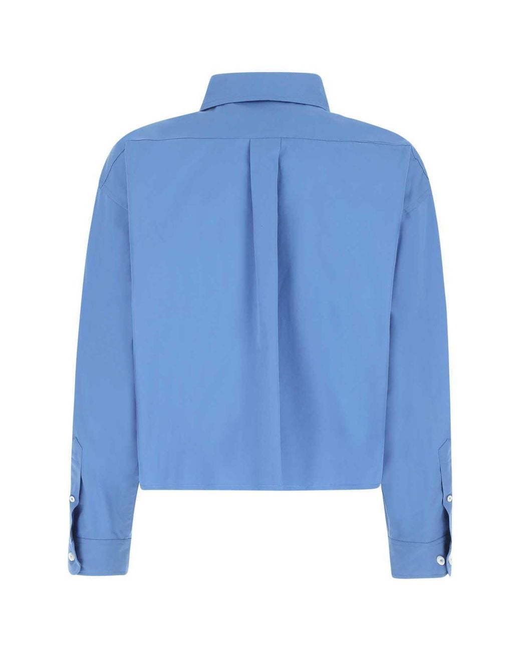 Miu Miu Blue Logo-Embroidered Buttoned Shirt
