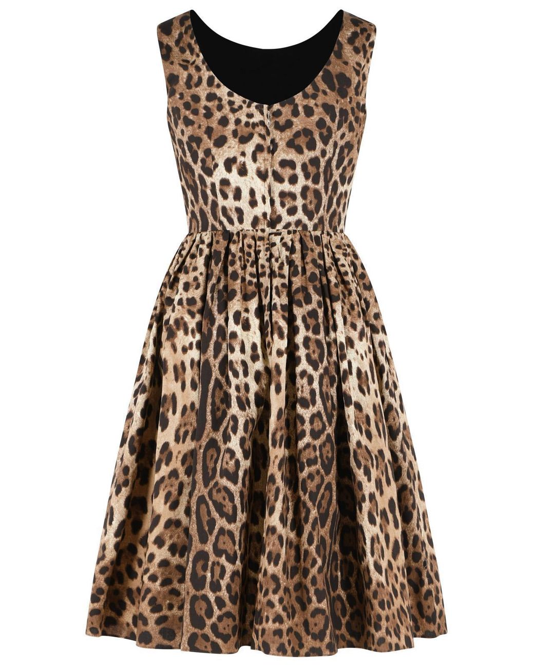 Dolce & Gabbana Natural Leopard Printed Midi Dress