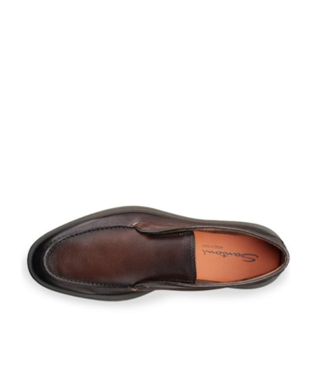 Santoni Brown Almond Toe Slip-On Boots for men