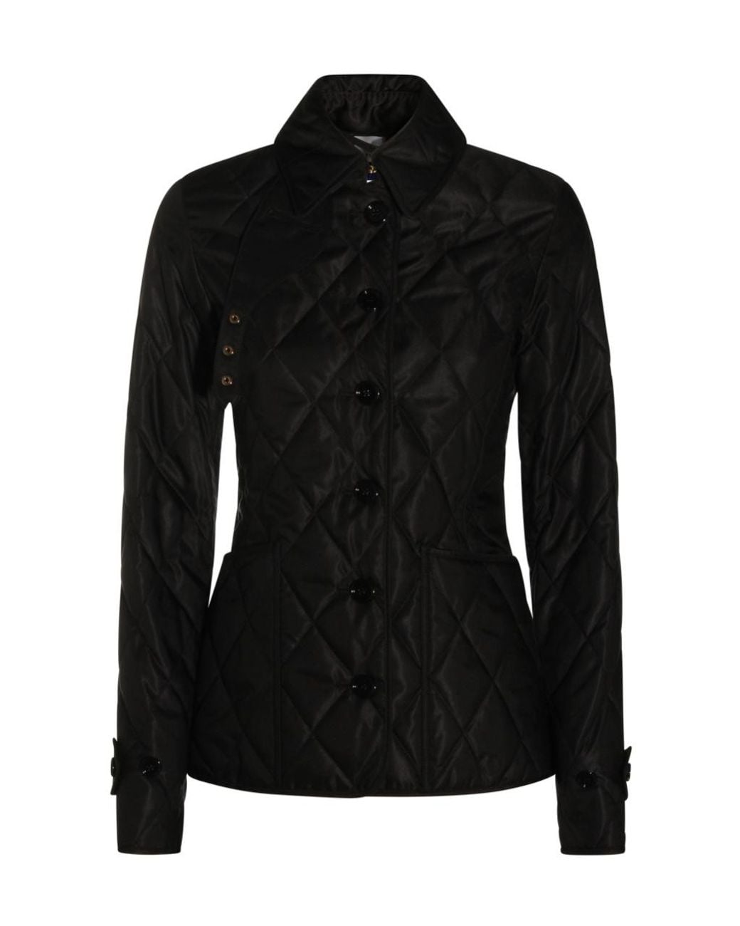 Burberry Black Long Sleeved Quilted Buttoned Jacket