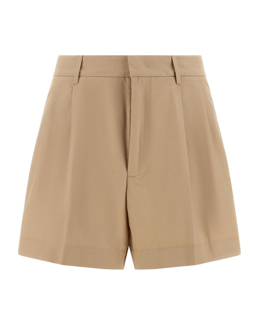 Fabiana Filippi Natural Bermuda Shorts With Pleats