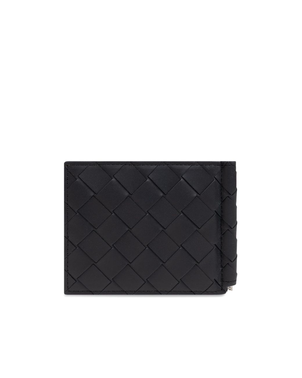 Bottega Veneta Black Intrecciato Bill Clip Wallet for men