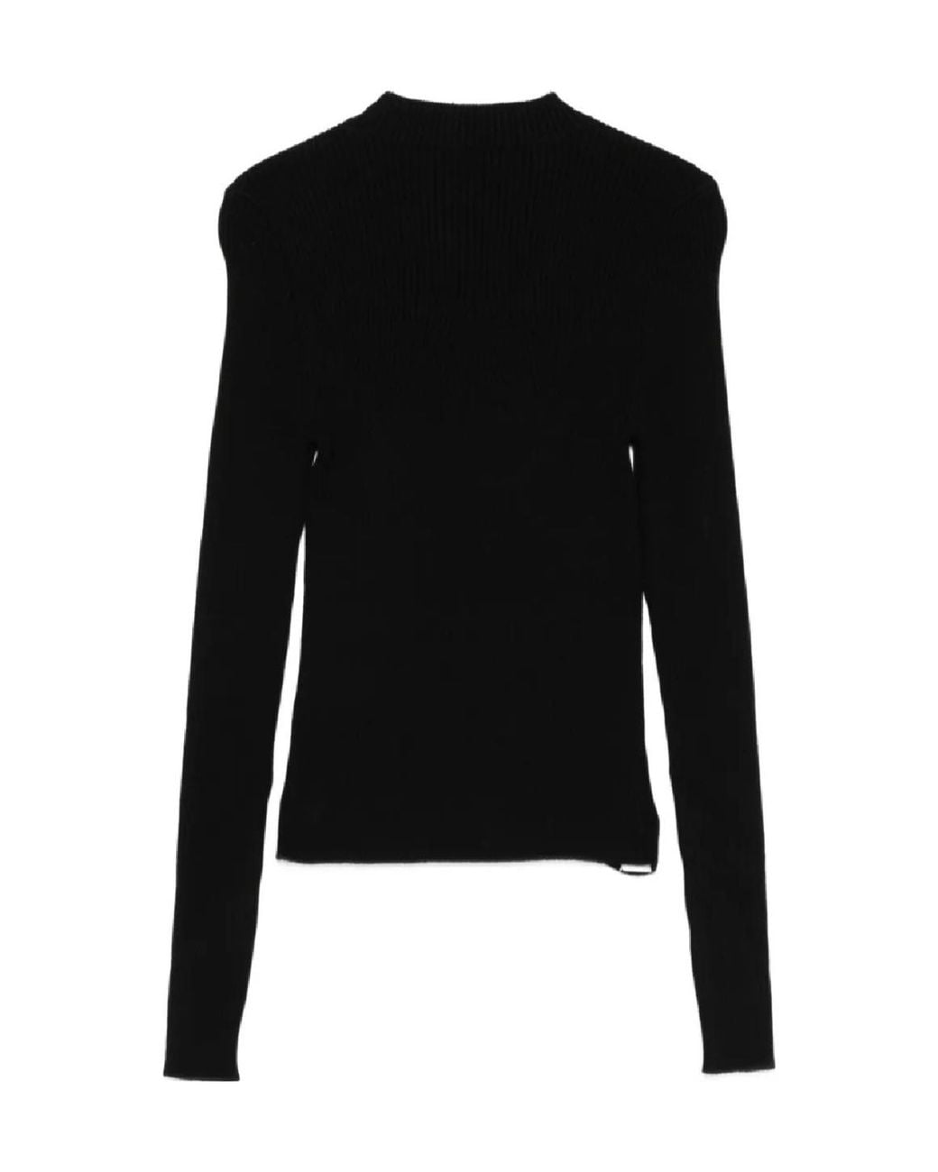 MSGM Black Ribbed Stretch Sweater