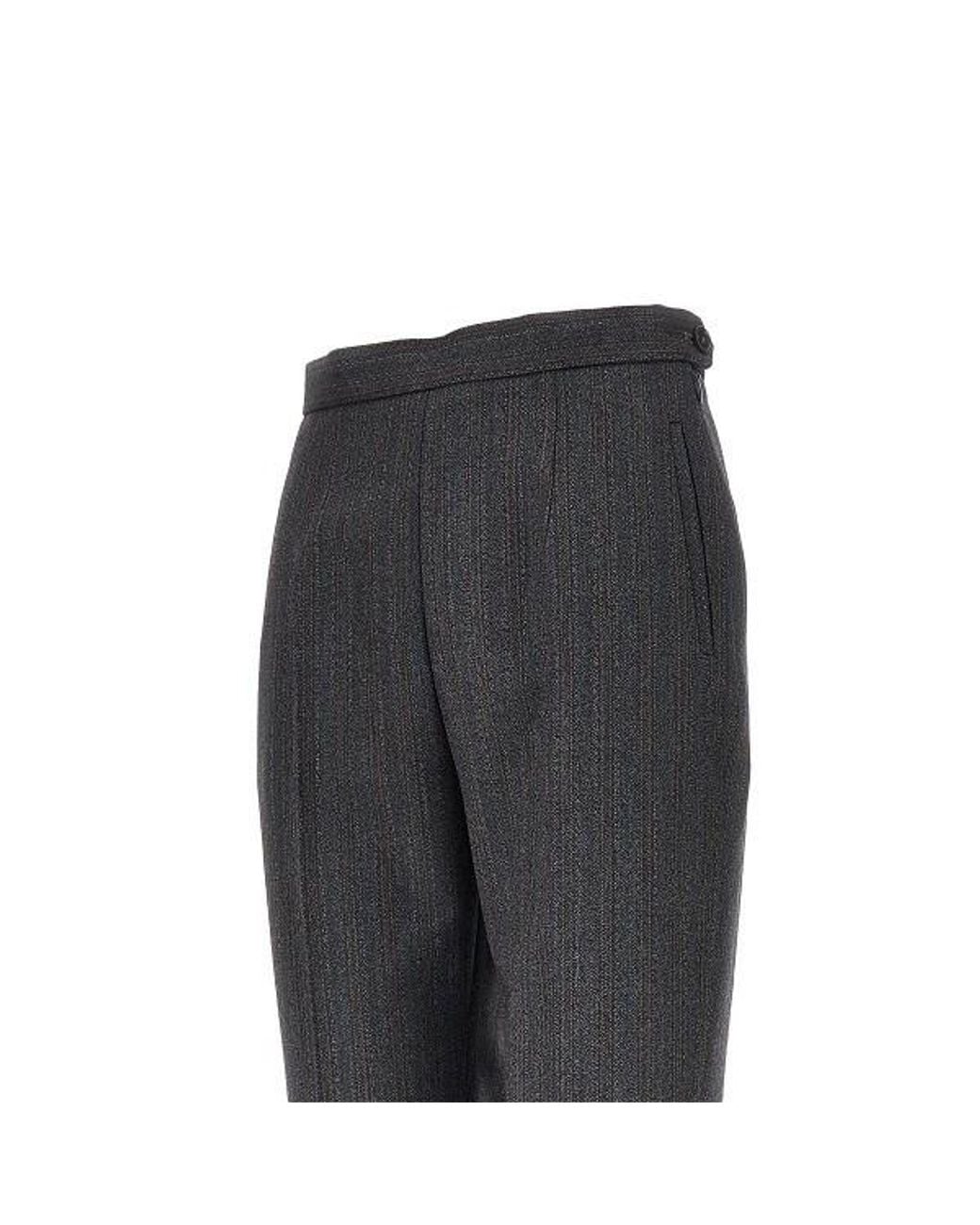 Jil Sander Gray Pinstripe-Pattern Tailored Trousers