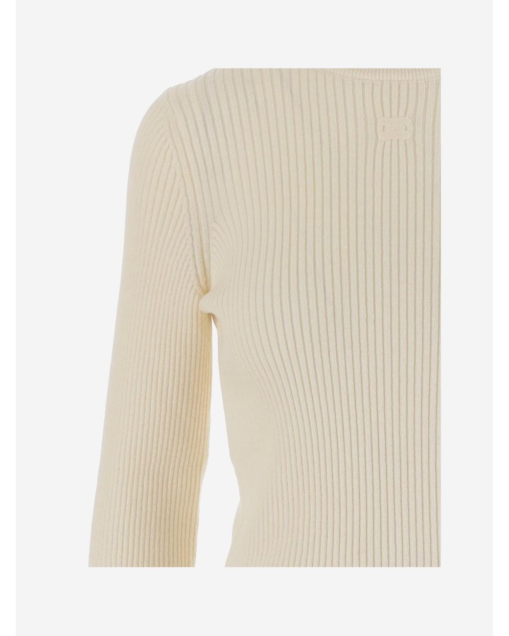 Céline White Turtleneck Top