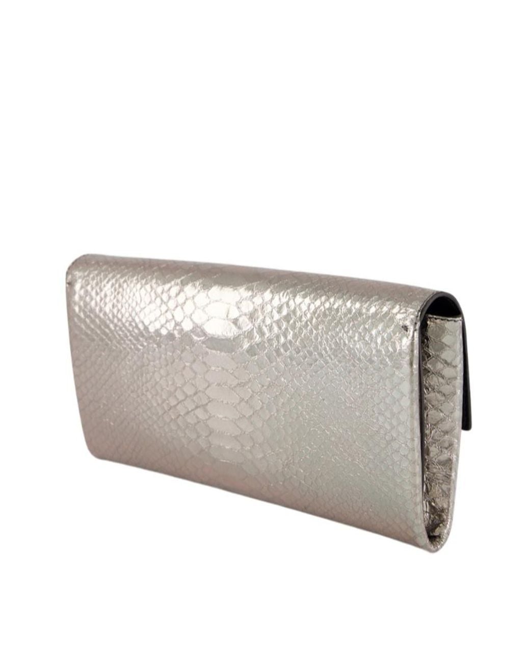 Tom Ford Gray Python-Effect Push-Lock Clutch Bag