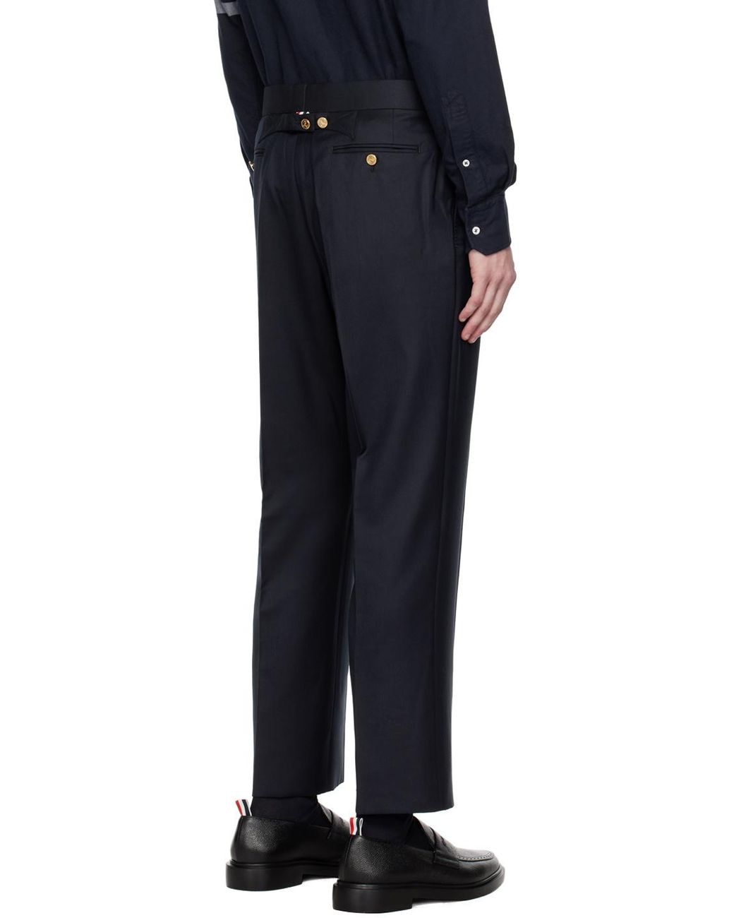 Thom Browne Blue Super 120 Tailored Trousers for men