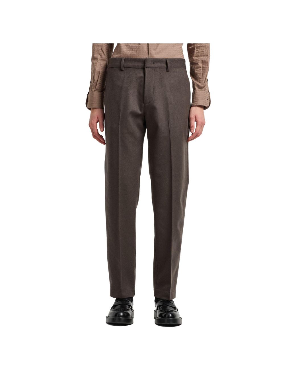 Emporio Armani Gray Slim-Fit Casual Trousers for men