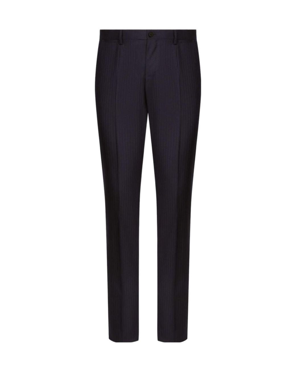 Dolce & Gabbana Blue Pressed Crease Tailored Pants for men