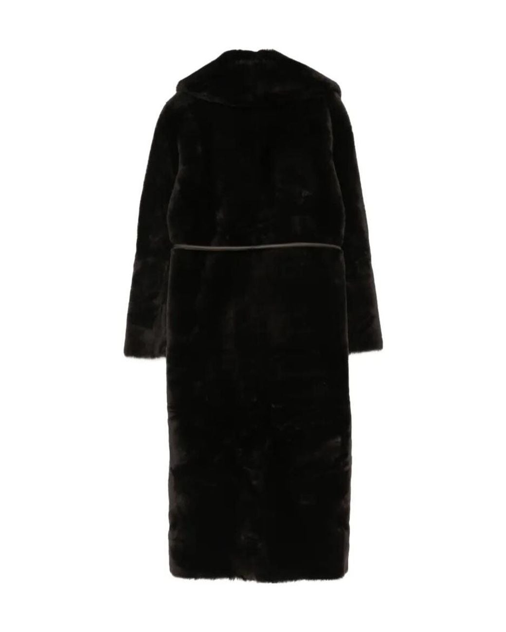 Blancha Black Belted Buttoned Coat
