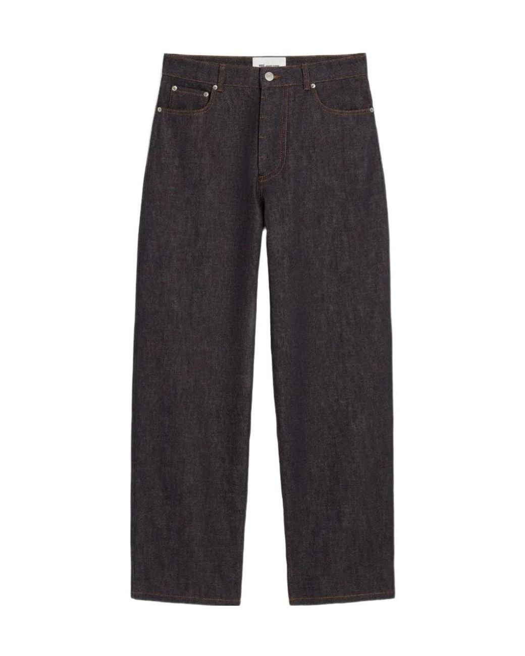 AMI Blue Ami Wide-Leg Jeans for men