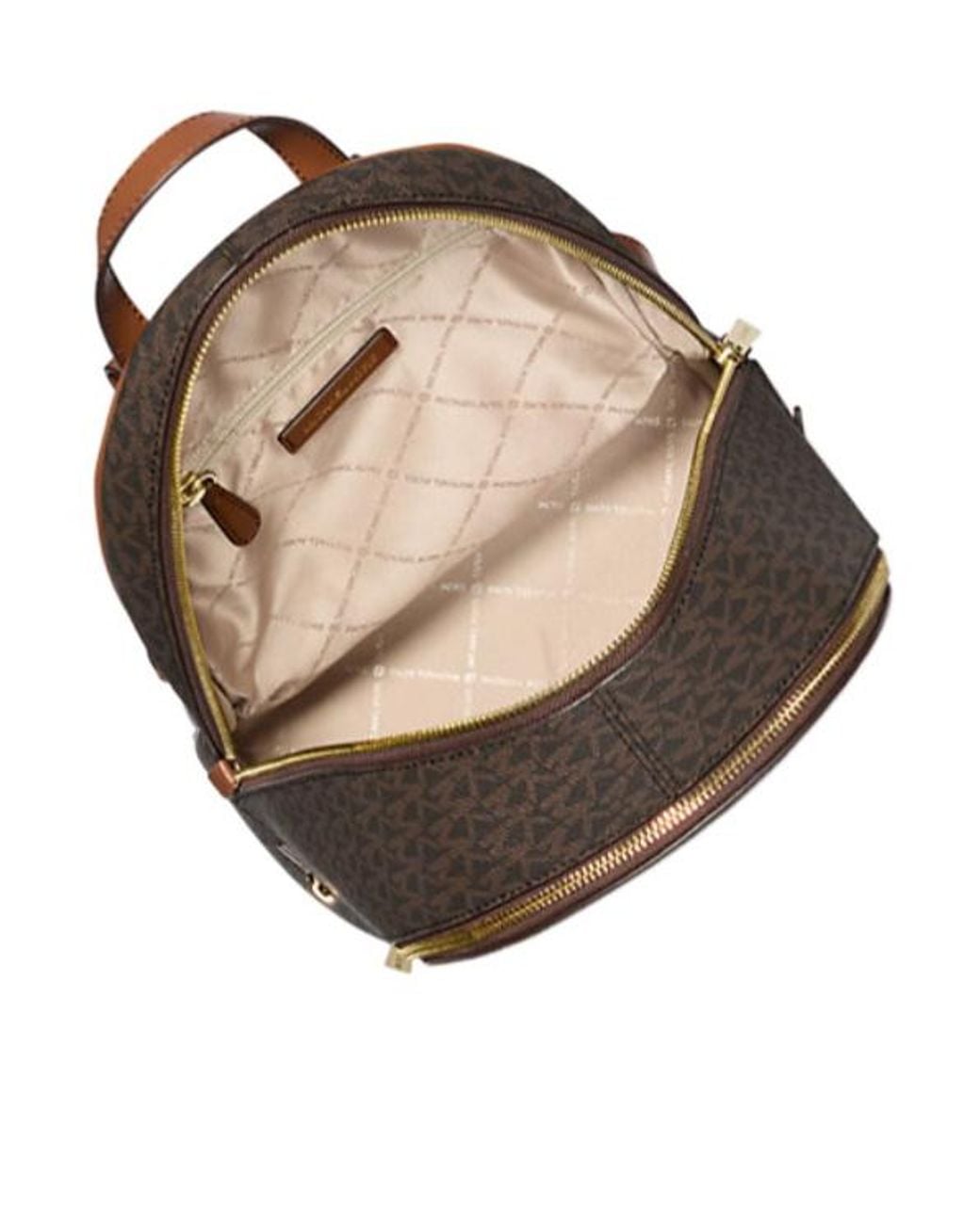 Michael Kors Brown Rhea Medium Signature Logo Backpack