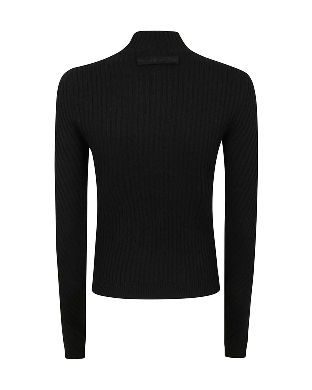 Victoria Beckham Black Georgia Ribbed Knitted Sweater