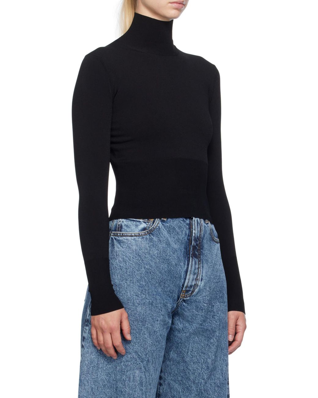 Alaïa Black Alaïa Turtleneck Fine-Knit Jumper