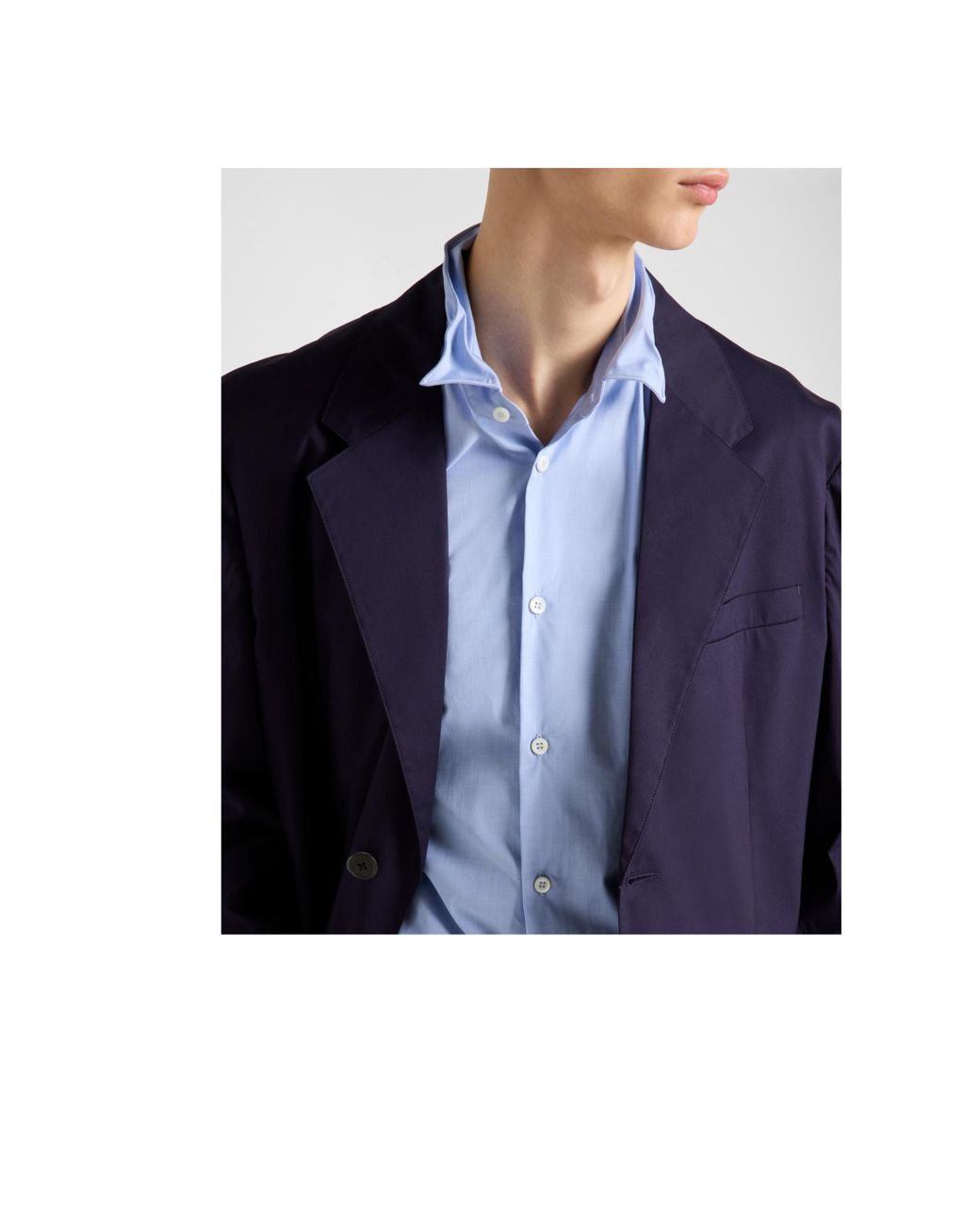 Prada Blue Single-Breasted Cotton Blend Jacket for men