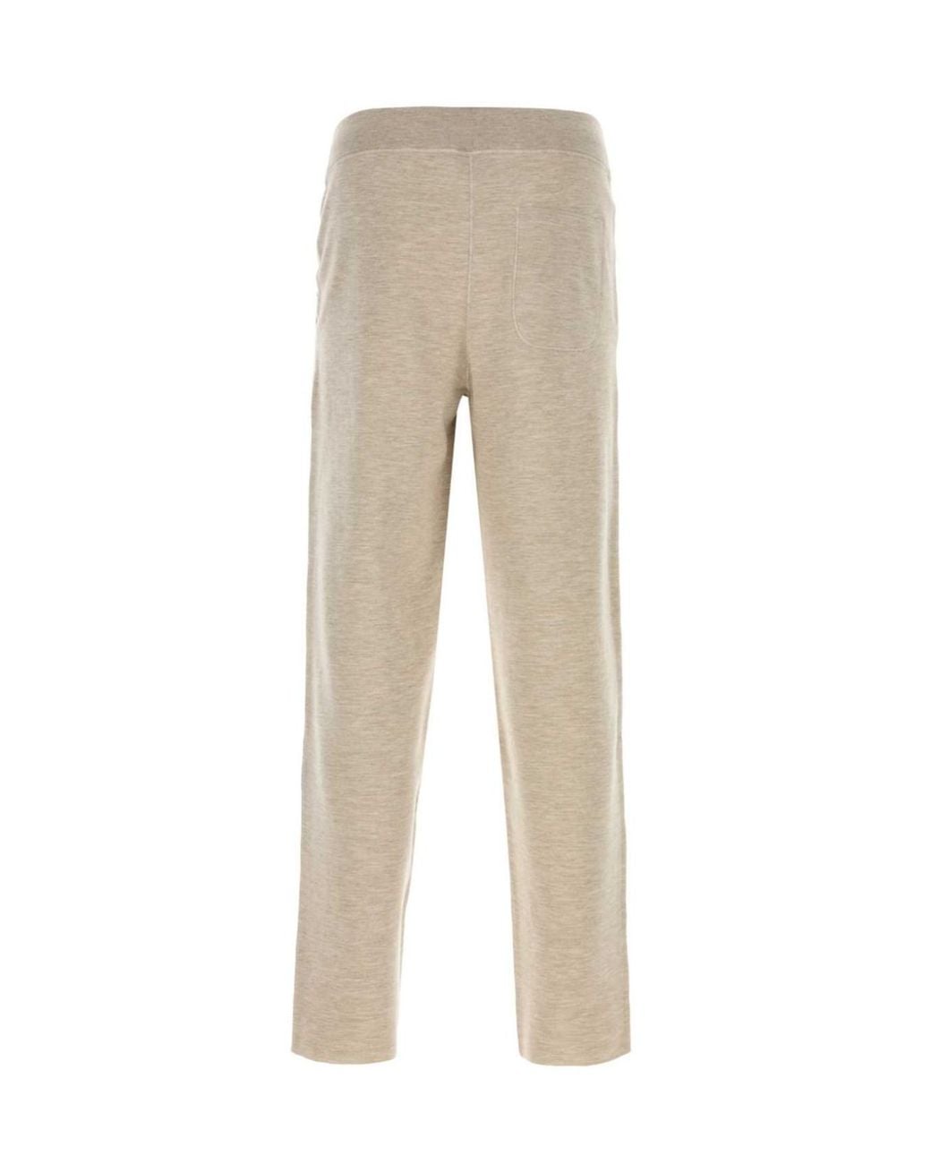 Brioni Natural Ribbed Waist Knitted Trousers for men