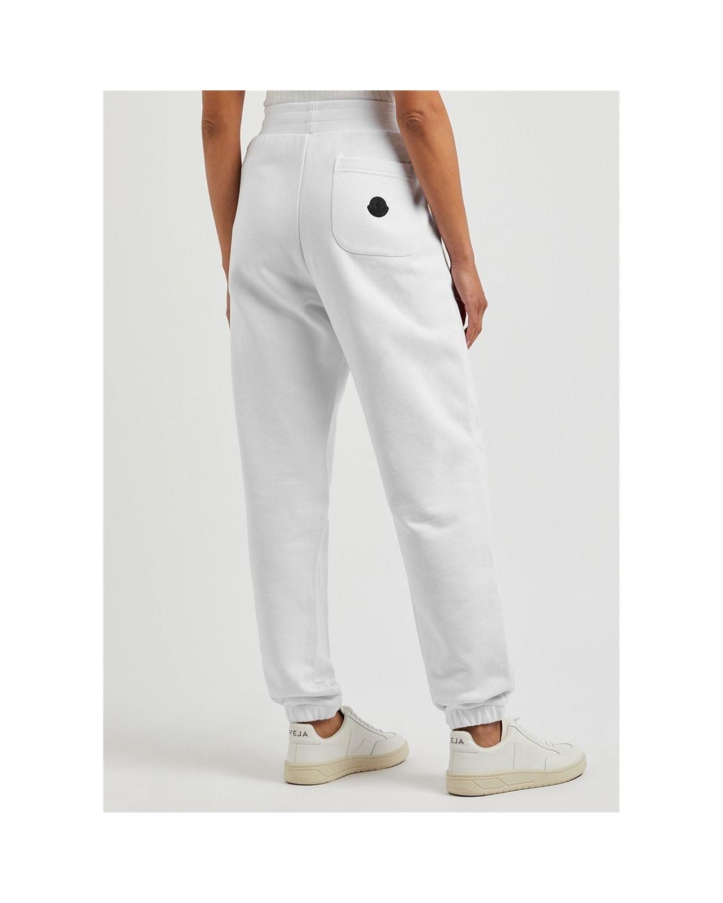 Moncler White Elastic-Waisted Tapered Sweatpants