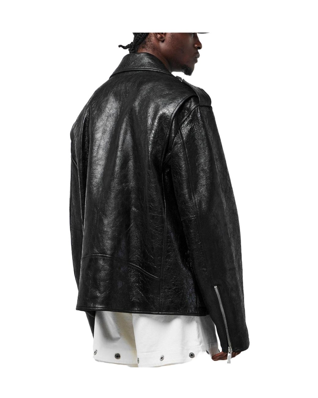 Off-White c/o Virgil Abloh Black Lethr Biker Jkt Sn99 for men