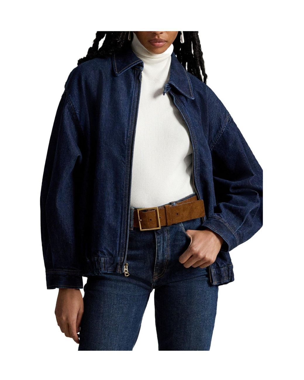 Polo Ralph Lauren Blue Wash Collared Zipup Denim Jacket