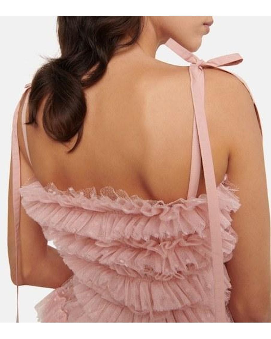 RED Valentino Pink Point D'Esprit Tulle Minidress