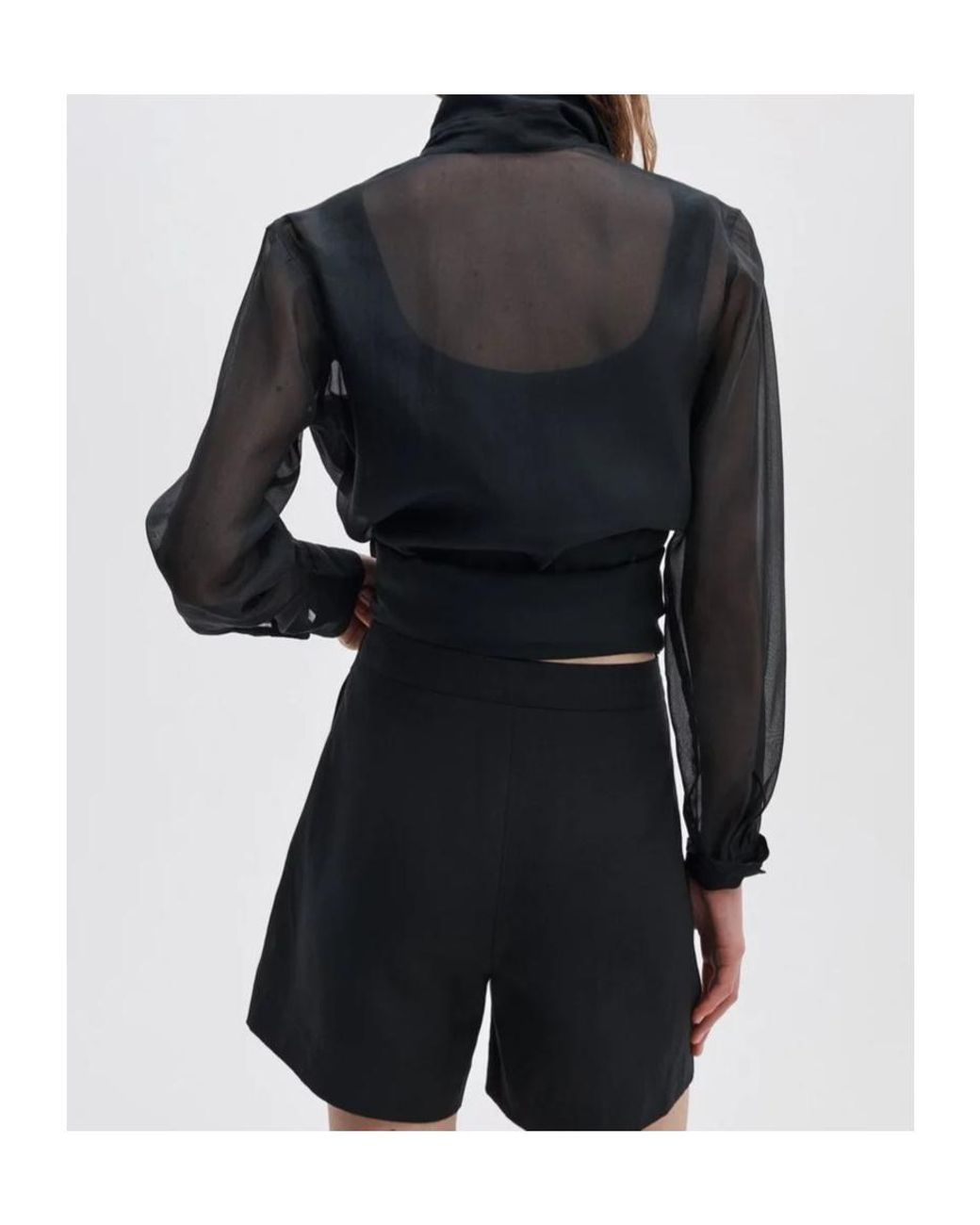 Rag & Bone Black Tailored Pleated Shorts