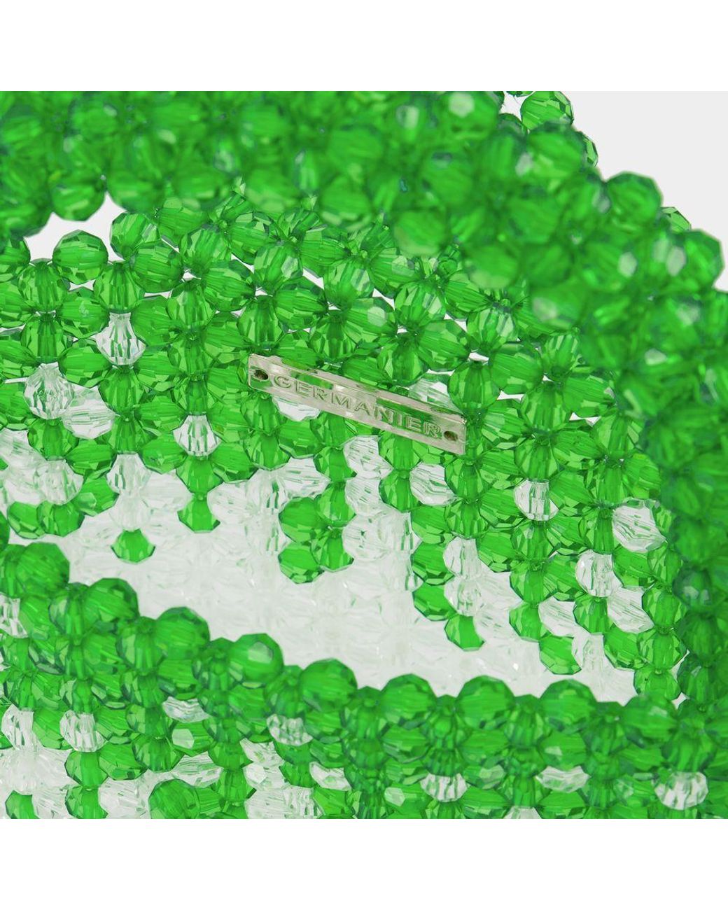 Germanier Green Bead-Embellished Top Handle Bag