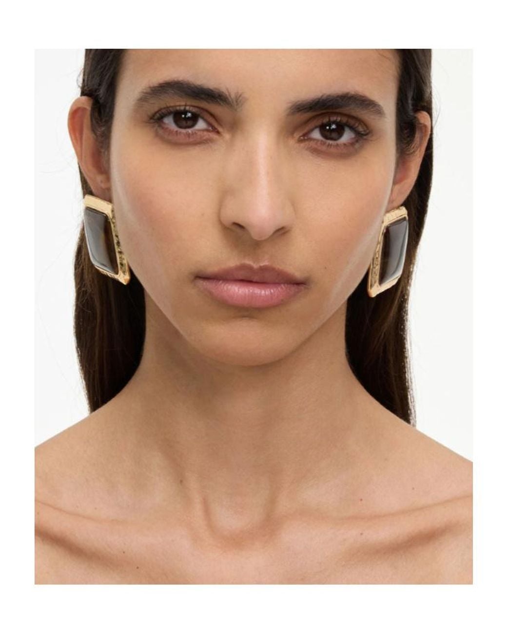 Self-Portrait Multicolor Hammered Enamel Stud Earrings