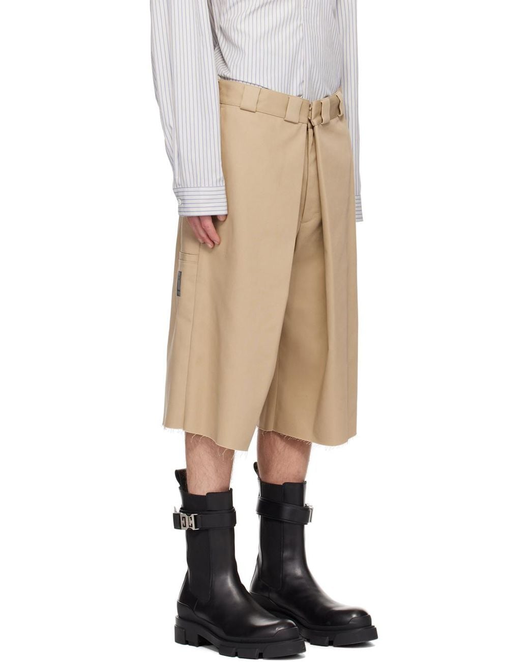 Givenchy Natural Raw Bottom Chino Bermuda Shorts for men